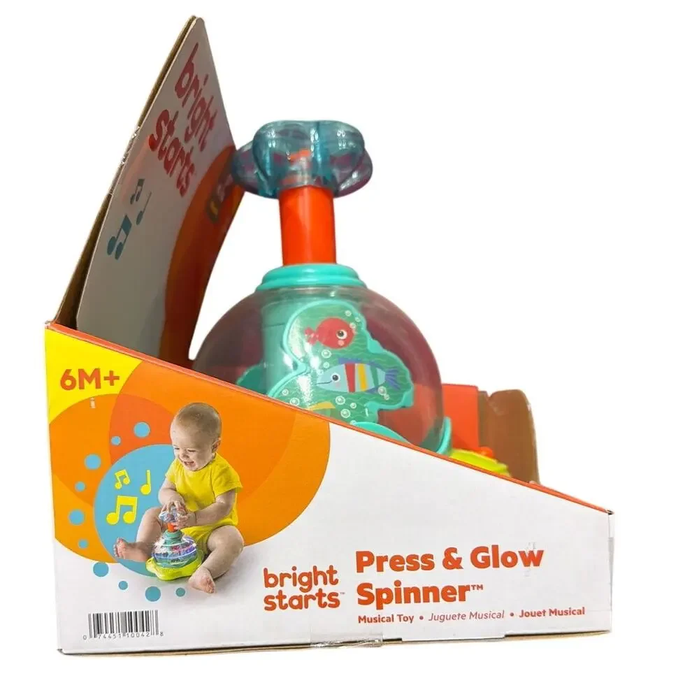Bright Starts Press & Glow Spinner Musical Toy Brand New 6+Months